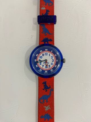 Reloj Flik Flak Dinosaurios azul y rojo