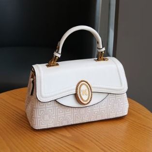 Bolso de lujo beige y blanco