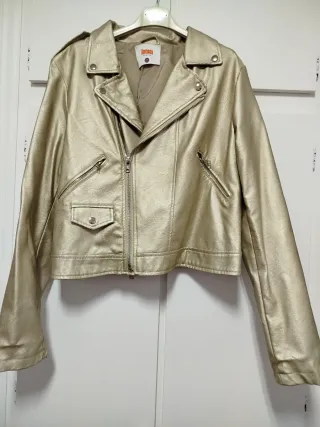 Cazadora corta mujer champagne