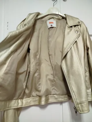 Cazadora corta mujer champagne