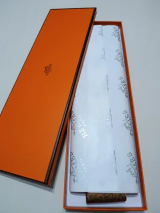 Corbata Hermes Naranja y Dorada