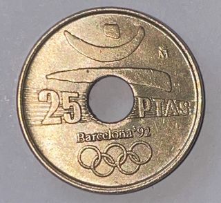 Moneda 25 pesetas Barcelona 92