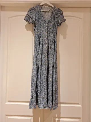 Vestido largo floral azul