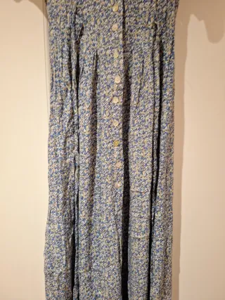 Vestido largo floral azul