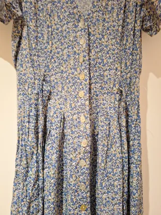 Vestido largo floral azul