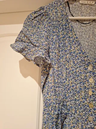 Vestido largo floral azul