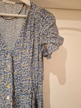 Vestido largo floral azul