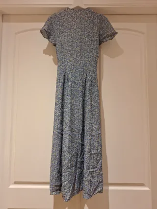 Vestido largo floral azul