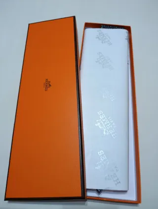 Corbata Hermès Gris y Naranja