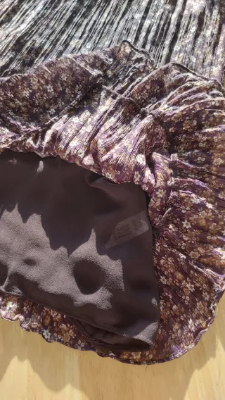 Vestido ZARA maxi floral de manga larga y flores