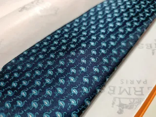 Corbata Hermes Azul Flamencos