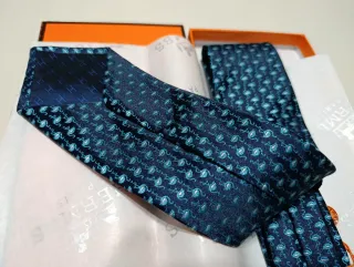 Corbata Hermes Azul Flamencos