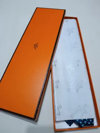 Corbata Hermes Azul Flamencos