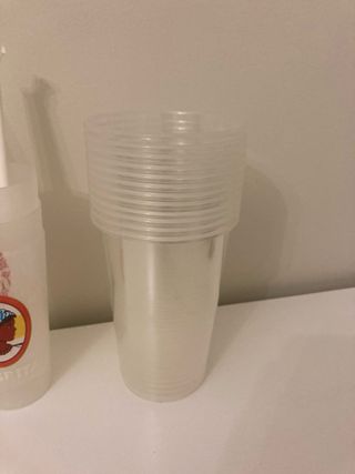 9 Vasos Tubo + Pajitas + 12 Vasos Cachis