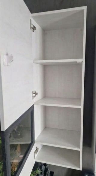 Mueble Salón Diseño Bicolor Madera y Cristal