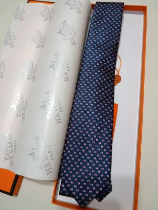 Corbata Hermes Azul y Rosa