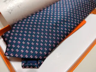 Corbata Hermes Azul y Rosa