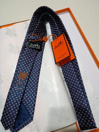 Corbata Hermes Azul y Rosa