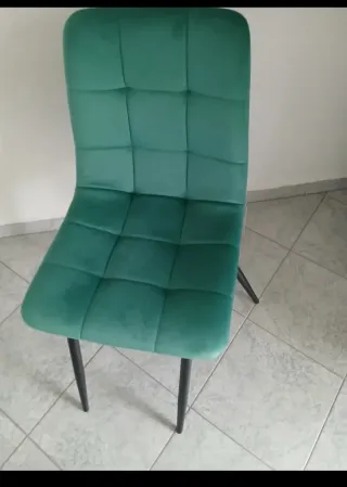 Set 6 Sedie Velluto Verde