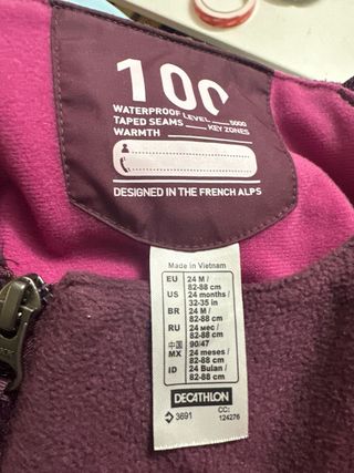 Peto esquí niño/a Talla 2 años