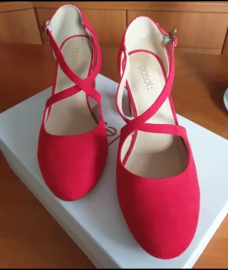 Décolleté Obstel simil camoscio rosse 36