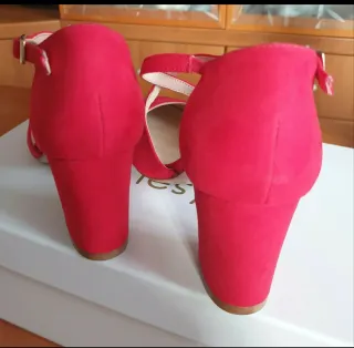 Décolleté Obstel simil camoscio rosse 36