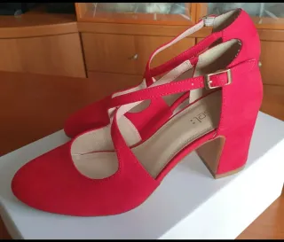 Décolleté Obstel simil camoscio rosse 36