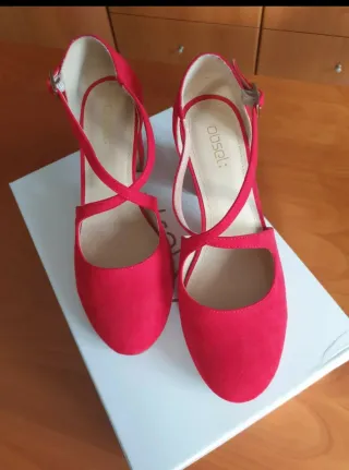 Décolleté Obstel simil camoscio rosse 36