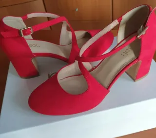 Décolleté Obstel simil camoscio rosse 36