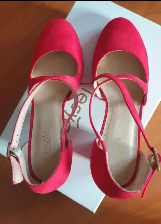 Décolleté Obstel simil camoscio rosse 36