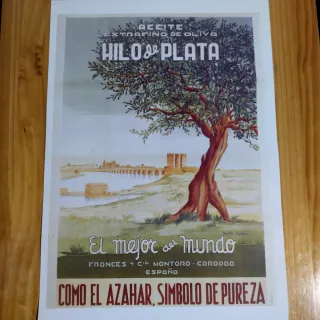 Reproducción cartel antiguo aceite Hilo de Plata