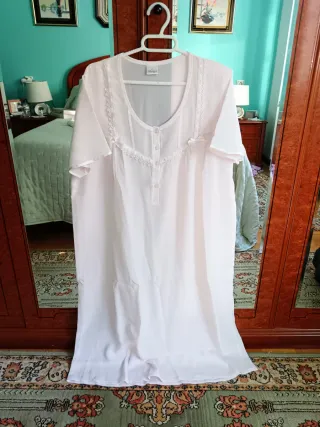 Bata y Camisón Velasco Rosa y Blanco