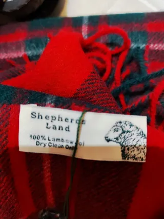 Bufanda de lana de cordero a cuadros