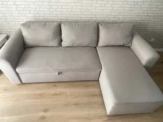 Sofá cheslong beige/gris 2 años