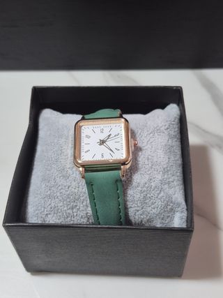 Reloj para mujer estilo Tank 25mm verde