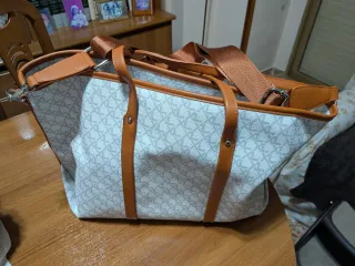 Bolso marca XL blanco y marrón