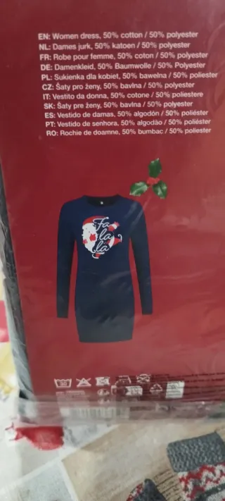 Vestido Navideño DAMES – Azul Marino  M/L N°658