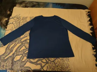 Camiseta Manga Larga Mujer Azul Talla 2XL