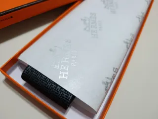Corbata Hermès Negra y Gris