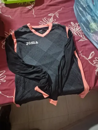 Camiseta Joma manga larga negra y rosa Talla XL