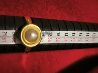 Anillo laminado en Oro 14/20 Kts con Perla.