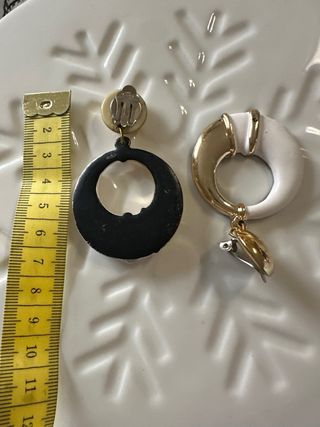 Orecchini clip vintage anni 80 oro e bianco