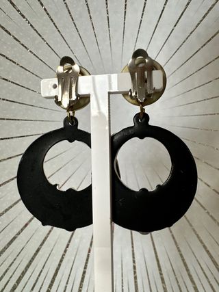 Orecchini clip vintage anni 80 oro e bianco