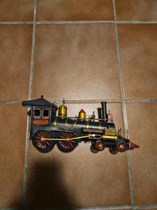 Máquina de tren vapor decorativa metálica