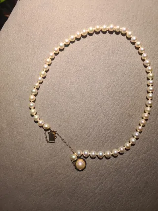 Collar Vintage Perlas Cultivadas Colgante