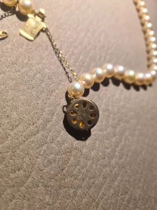 Collar Vintage Perlas Cultivadas Colgante