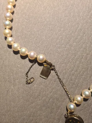 Collar Vintage Perlas Cultivadas Colgante