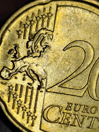 Moneda 20 céntimos España 2023 error de acuñación