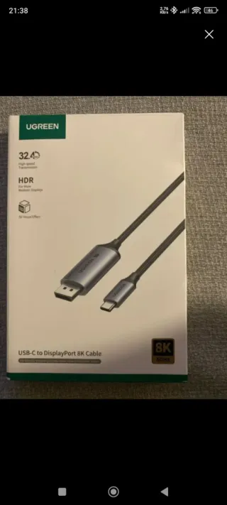 Cable UGREEN USB-C a DisplayPort 8K + Teclado