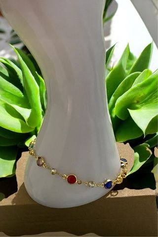 Set gioielli 4 pezzi con cristalli colorati